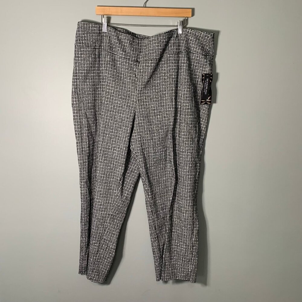 NEW Zac & Rachel Woman Black White Houndstooth Ultimate Fit Pants 24W